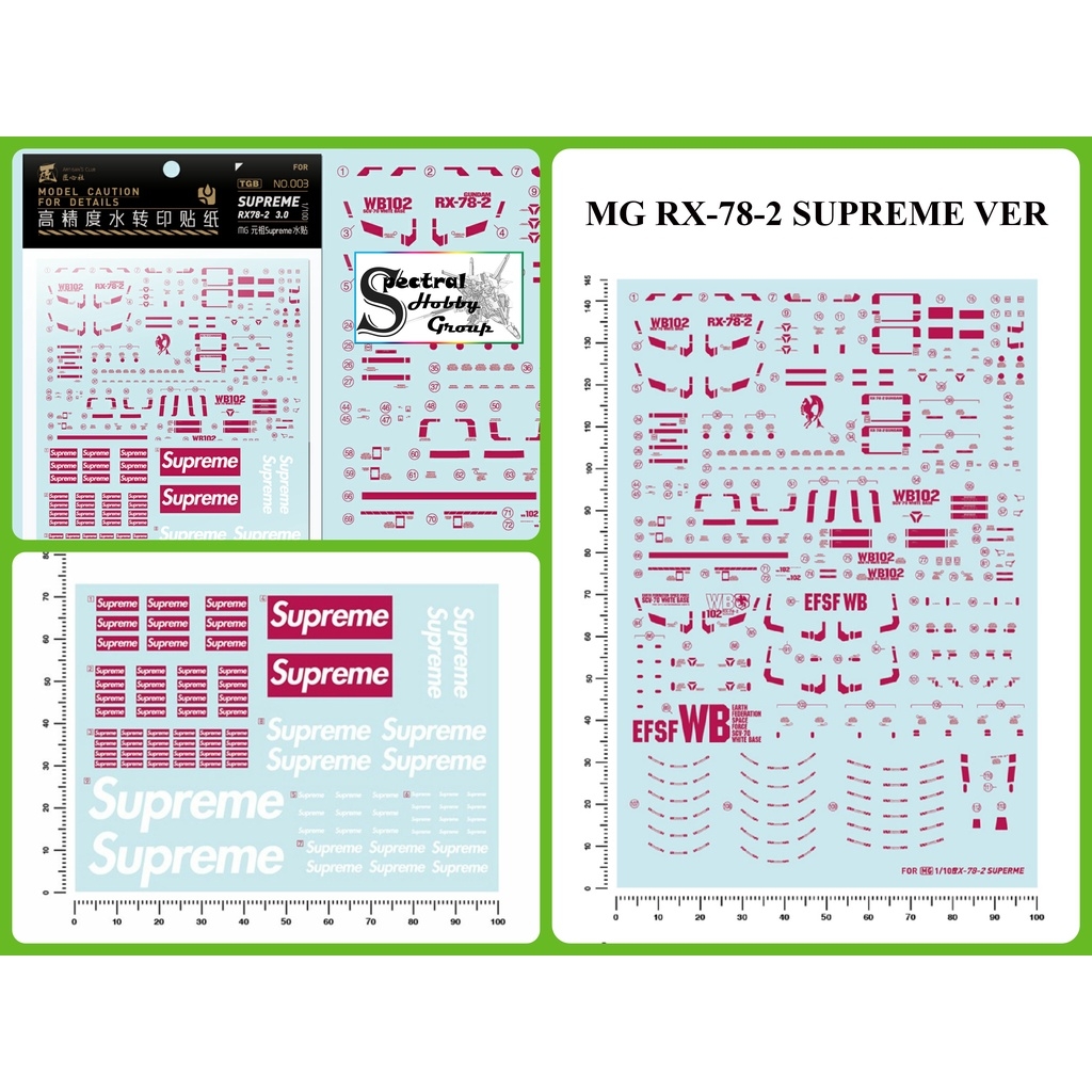 Decal nước dán mô hình MG RX-78-2 G3 Aape FA-78-1 RX78 Water sticker