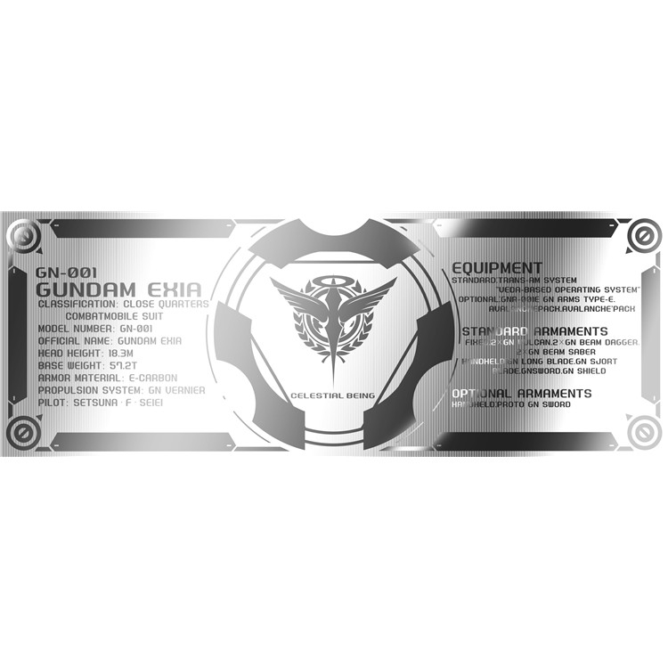 Decal dán mô hình tem metal sticker Exia Unicorn Banshee Phenex Strike gundam
