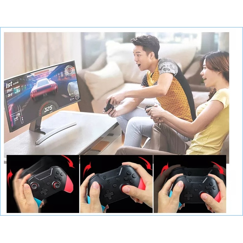 Tay cầm chơi game không dây SP5246 Pro controller wireless NFC 3D Joysticks wake up Bluetooth NS Switch PC steam