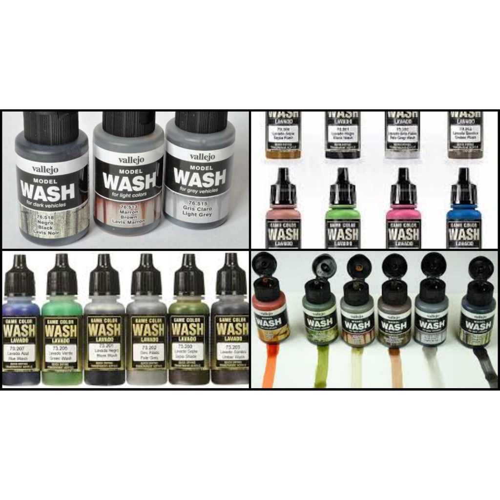 Sơn nước Acrylic Vallejo WASH tạo hiệu ứng mài mòn thời tiết AV 76505 76516 các loại
