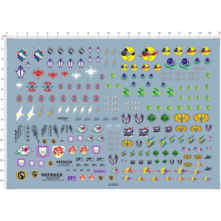 Decal nước dán mô hình Logo Gundam Seed Destiny MSV 00 UC EFSF Zeon các loại water sticker