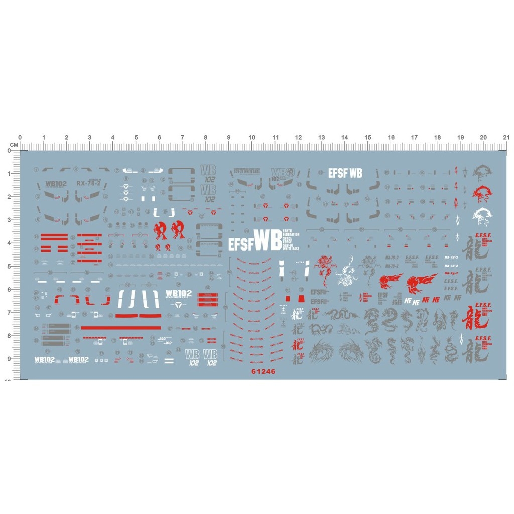 Decal nước dán mô hình MG RX-78-2 G3 Aape FA-78-1 RX78 Water sticker