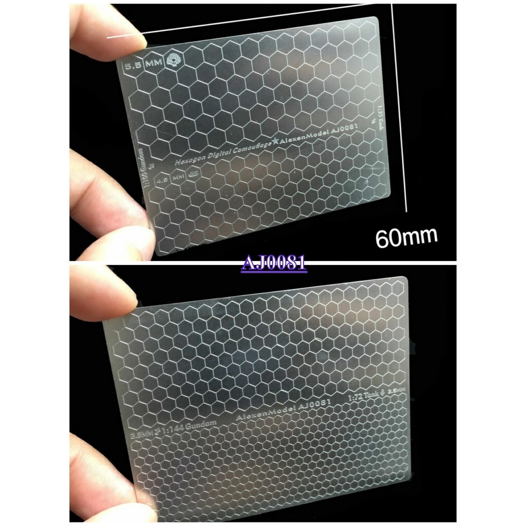 Dụng cụ mô hình ALEXEN metal masking hexagon desert camouflage camo AJ0081 AJ0088 AJ0080 4in1