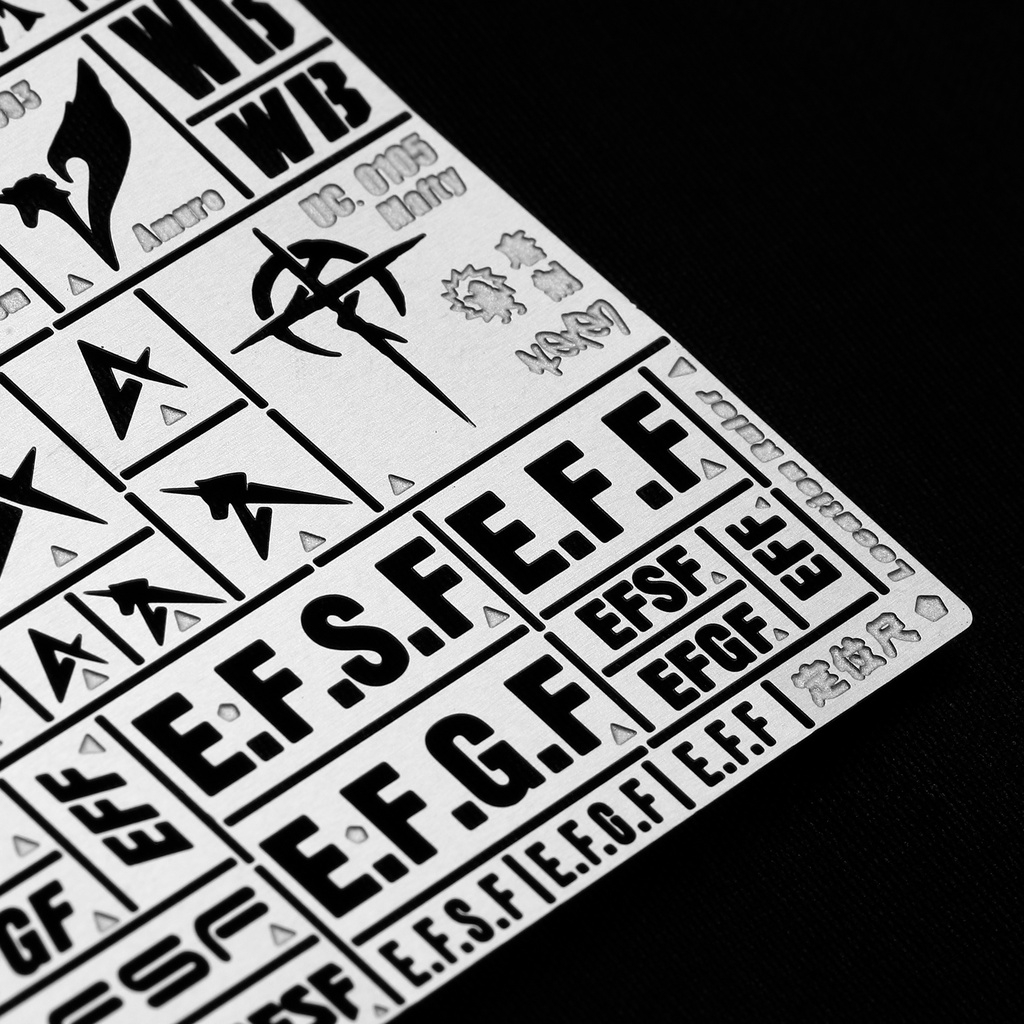 Dụng cụ ALEXEN AJ0077 Metal masking logo số chữ UC gundam AF EFSF Record Number Logo