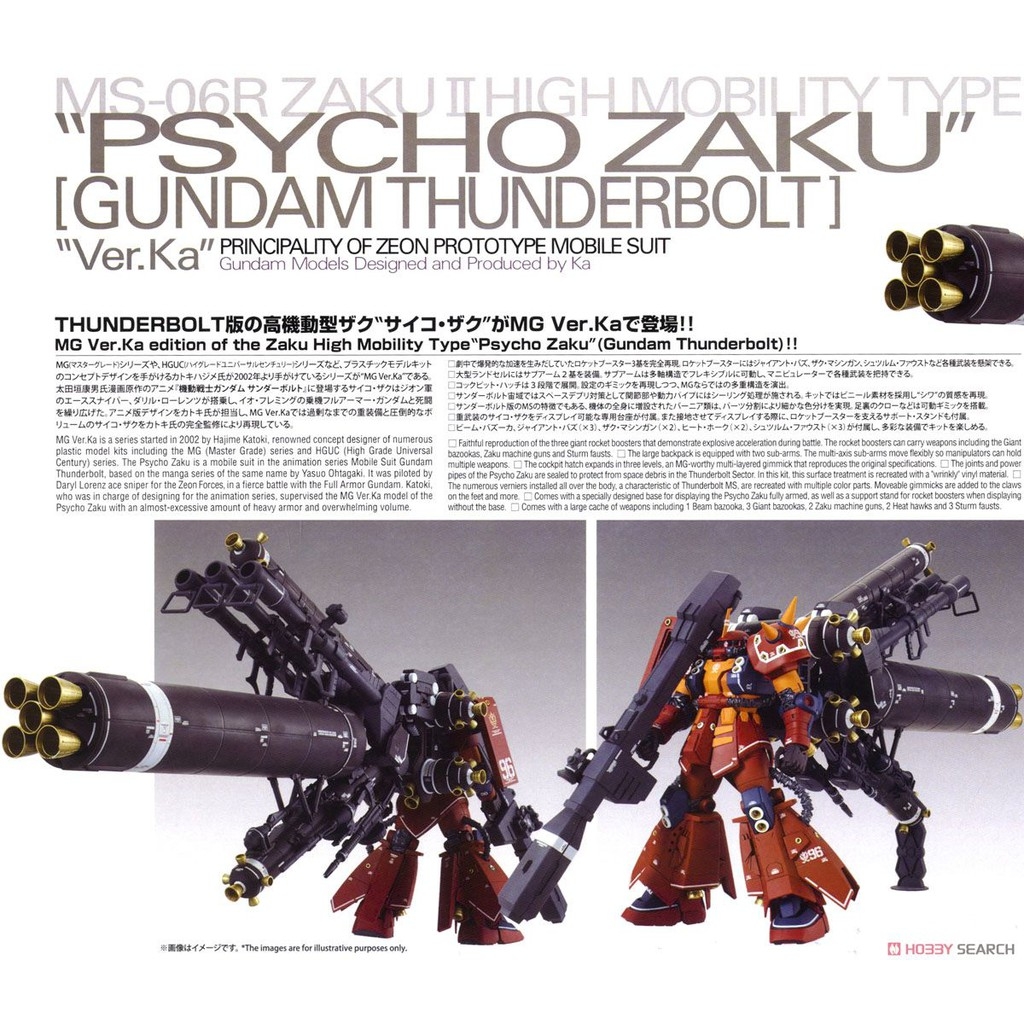 Mô hình lắp ráp MG 1/100 High Mobility Type Psycho Zaku Ver.Ka GUNDAM THUNDERBOLT bandai