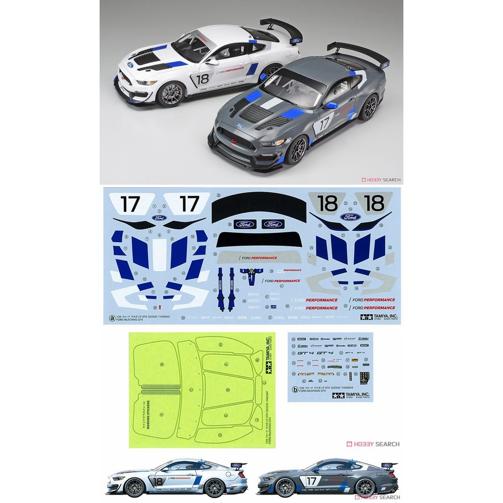 Mô hình lắp ráp ô tô Model Car Tamiya 1/24 Ford Mustang GT4