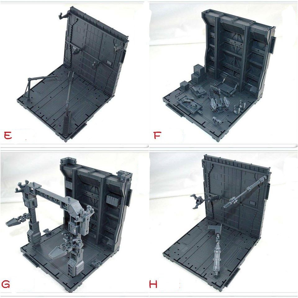 Mô hình sa bàn Domain base CG Set 18 bộ 4A+4B+1C+1D+1E+1F+3G+3H gundam Hangar