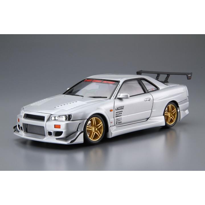 Mô hình lắp ráp ô tô Model Car Nissan Skyline R34 C-West GT-R 1/24  Aoshima