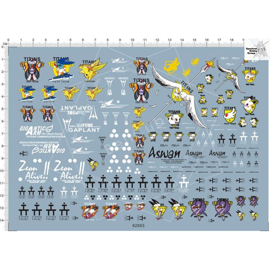 Decal nước dán mô hình AOZ Hazel Titans RX124 TR1 TR6 Titan TR-6 các loại Water sticker