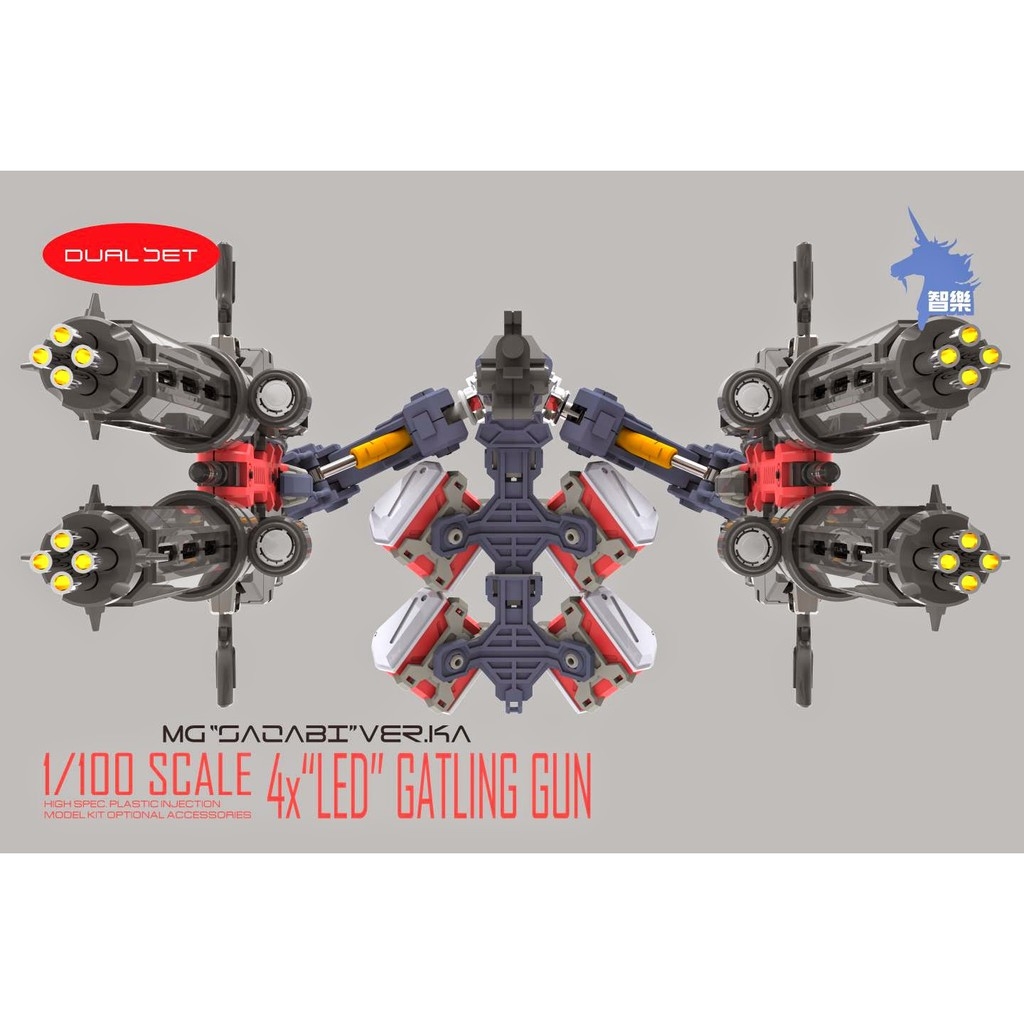 Phụ kiện lắp ráp MG 1/100 Dual set 4x led Gatling Gun Compatible with Sazabi