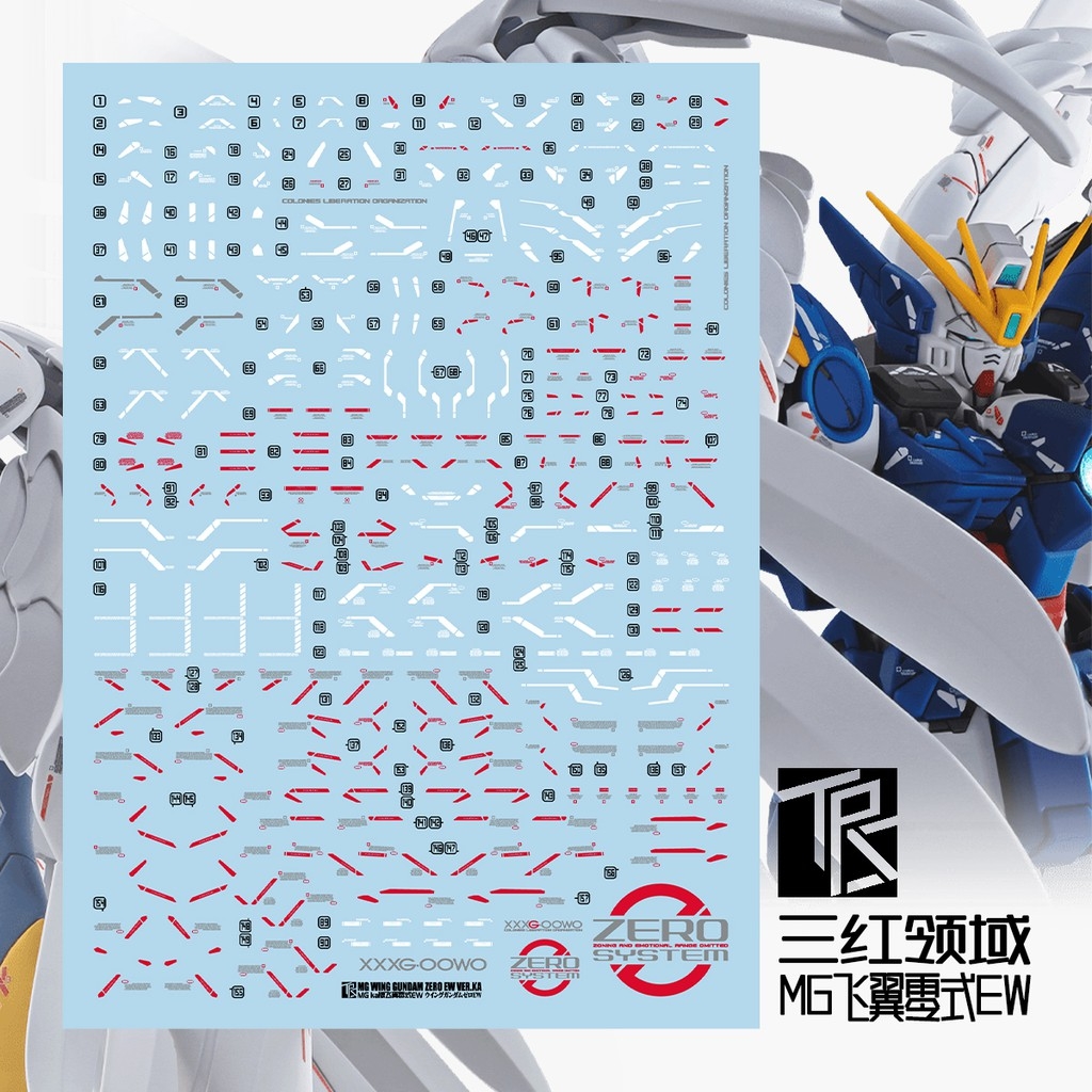 Decal nước dán mô hình Wing zero custom EW ver ka PG MG RG HG Gundam Water sticker