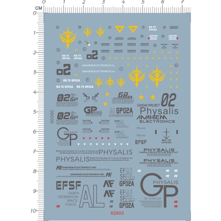 Decal nước dán mô hình gundam GP01 GP01FB GP02 GP03 RX78 PG MG RG Water sticker