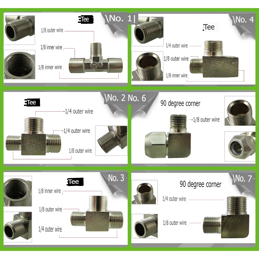 Dụng cụ các loại đầu kết nối chuyển thiết bị máy nén khí bút sơn airbrush compressor mô hình