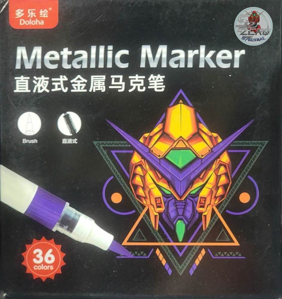 Bút màu sơn mô hình đầu cọ mềm Acrylic Marker Doloha (Basic, Metallic Color Series)
