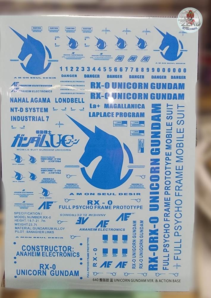 Decal nước dán mô hình UNICORN Gundam MG MGEX Mega custom các loại Water sticker