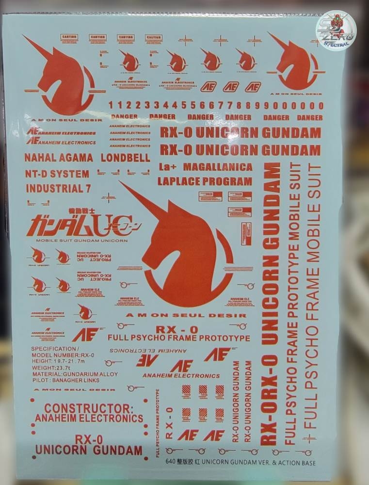 Decal nước dán mô hình UNICORN Gundam MG MGEX Mega custom các loại Water sticker