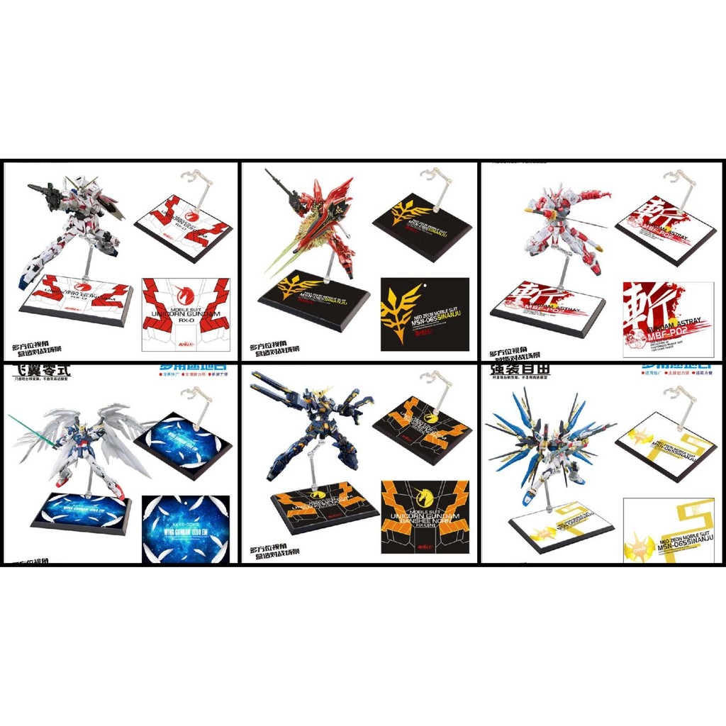 Giá đế đỡ mô hình Action Base HG RG 1/144 gundam shf figure 1/12 GUNDAM LOGO mica đế nhựa XM013 các loại