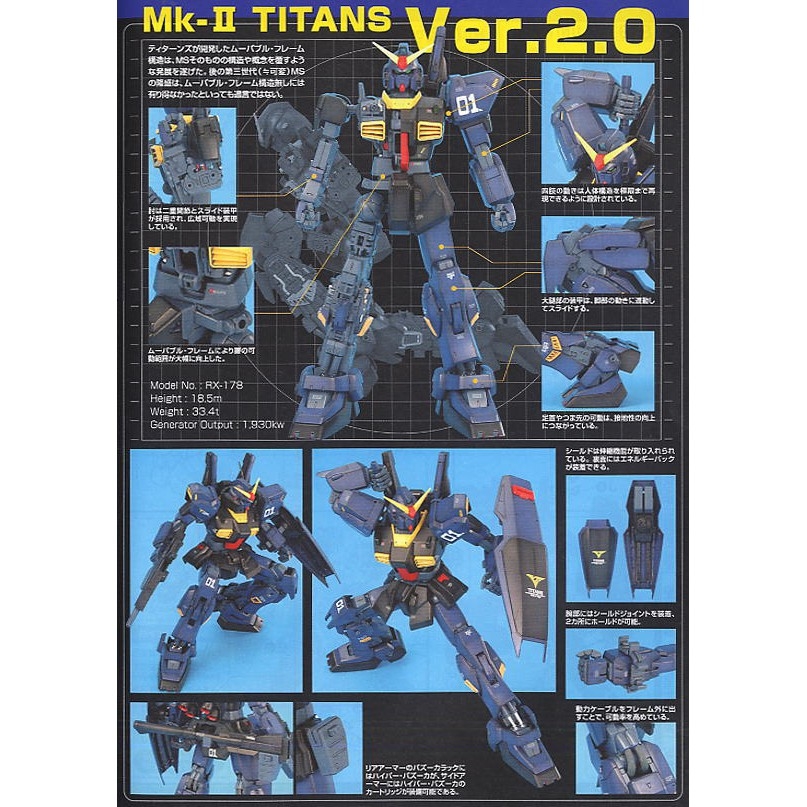 Mô hình lắp ráp MG 1/100 RX-178 GUNDAM MK-II TITANS VER 2.0 MK2 Bandai
