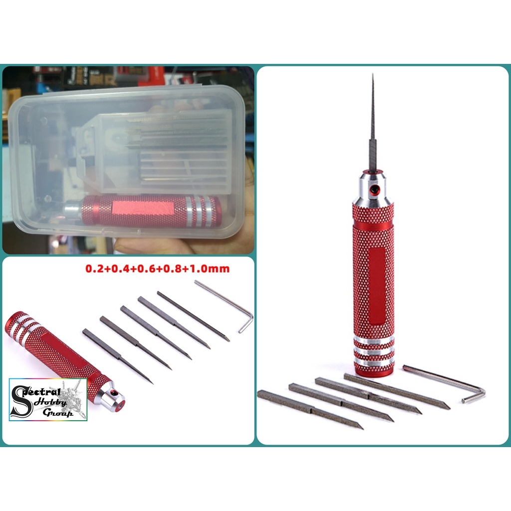 Dụng cụ mô hình hobby tool MS012 bộ chisel detail engraved line đầy đủ mũi và cán