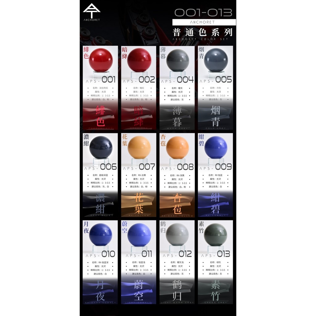 Sơn mô hình Anchoret 001 - 013 Basic Color Sazabi Paint lacquer Series