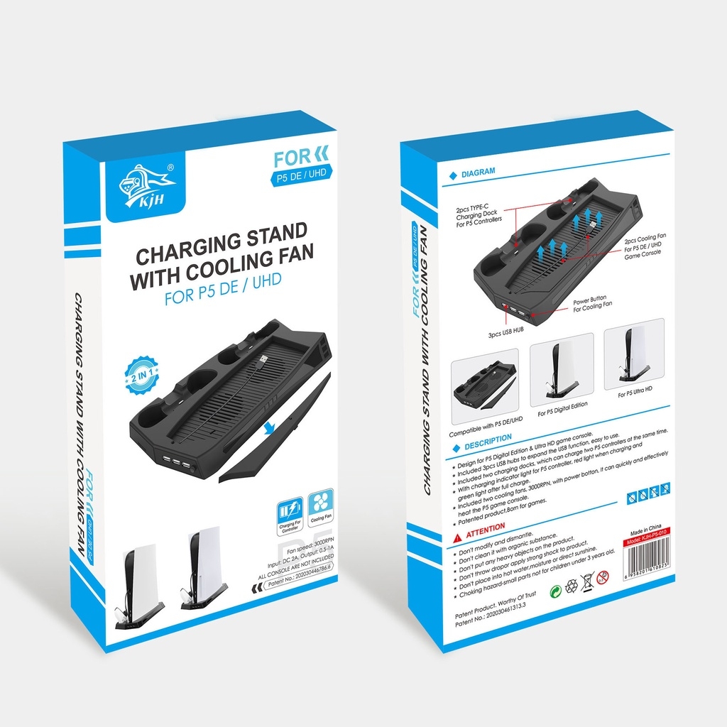 Đế chân đứng mấy chơi game PS5 DE / UHD Charging Stand cooling fan 2in1