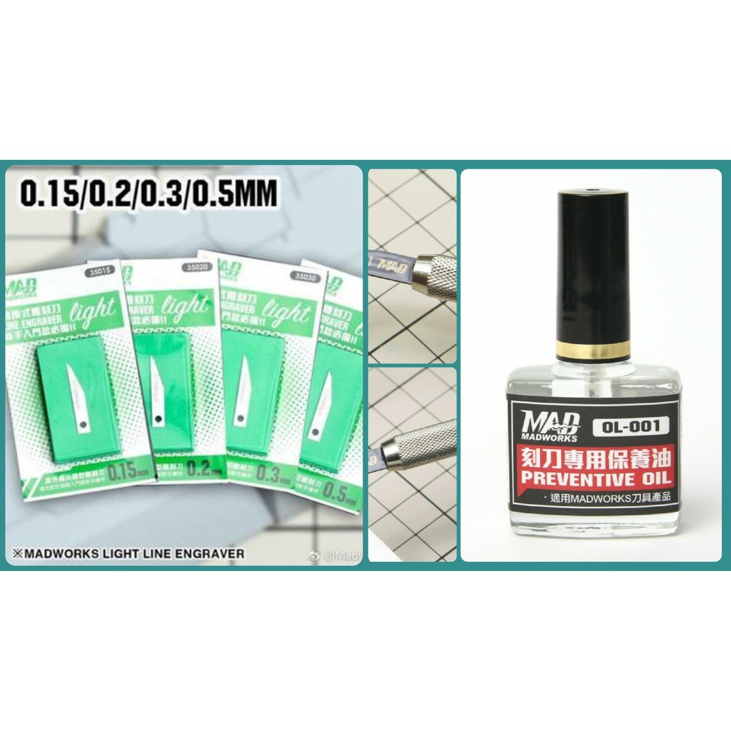 Dụng cụ MADWORKS Chisel kẻ tạo line detail dặm lại line cho mô hình Diamond-like Carbon Coating