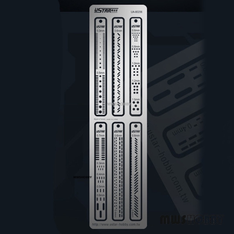 Dụng cụ mô hình Ustar Metal masking template detail line gundam UA80206