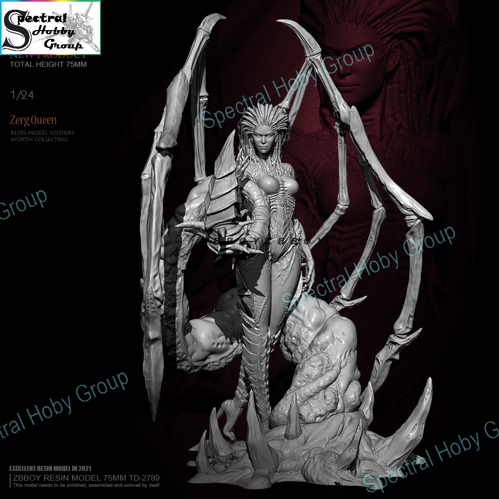 Mô hình nhựa Resin 75mm Zerg Queen TD2789B