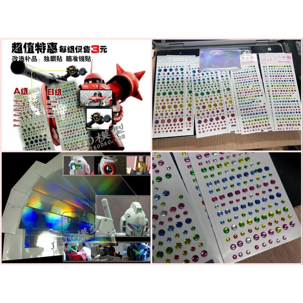 Decal miếng dán mô hình gundam, dán phản quang (mắt, ống ngắm, ...) zaku zeon uc