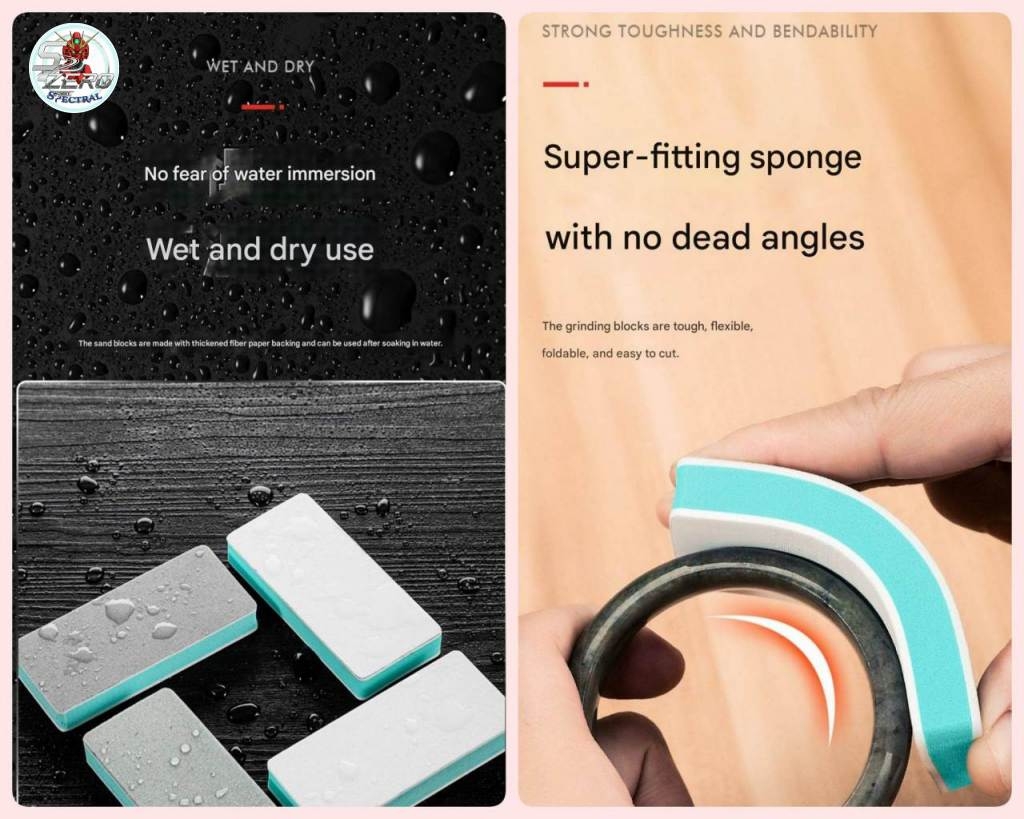 Bộ 5 Nhám xốp khối đánh bóng bọt biển EVA siêu mịn 1000-10000 Sandblock Polishing sponge 2 4 mặt