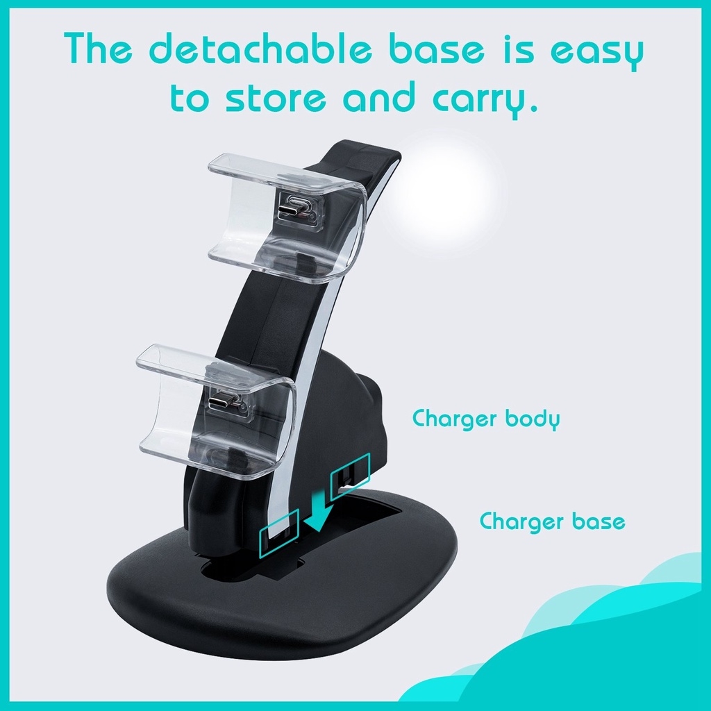 Đế dock sạc cho tay game console PS5 IPLAY DUAL CONTROLLER CHARGING STAND