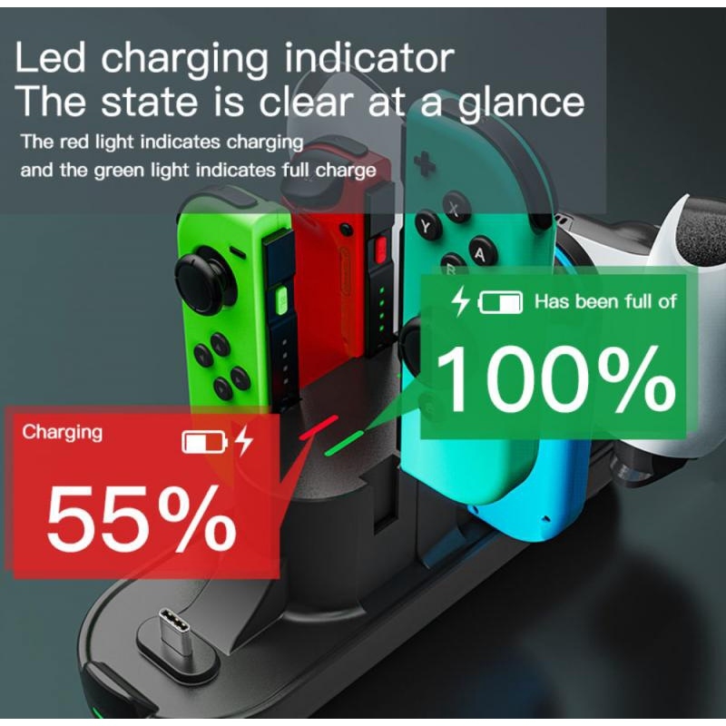 Đế sạc tay game Aolion ALP5001 Charging Dock Station PS5 Xbox S/X Switch Display Holder 6in1