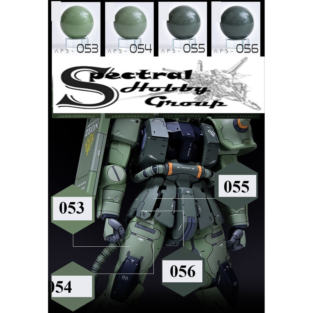 Sơn mô hình Anchoret 053 - 060 Zeon Zaku Color Red / Pink / Green lacquer paint series