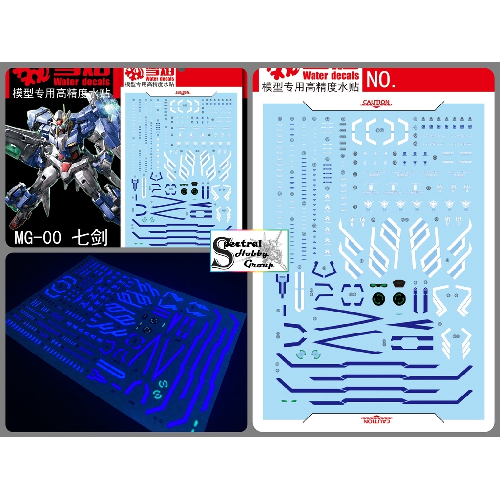 Decal nước dán mô hình Gundam XN 00 Raiser 7s Seven sword 00R 007S MB MG RG HG Water sticker