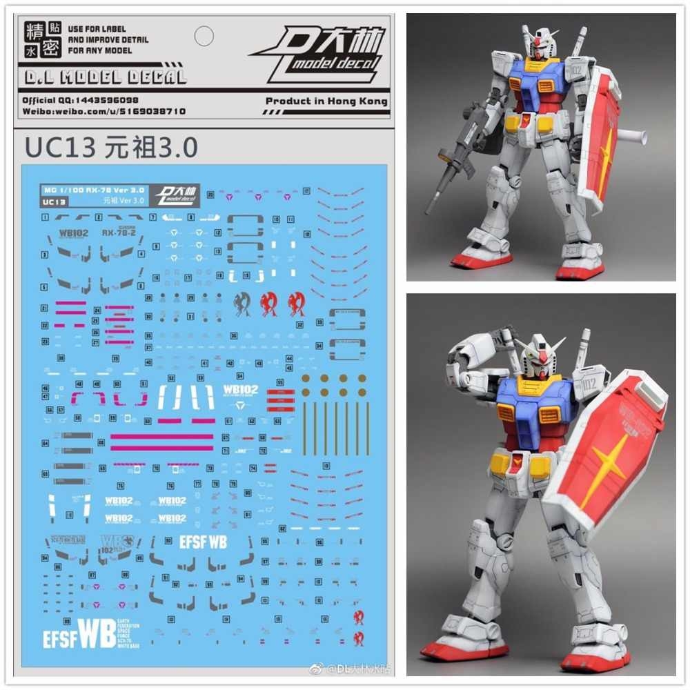 Decal nước dán mô hình MG RX-78-2 G3 Aape FA-78-1 RX78 Water sticker