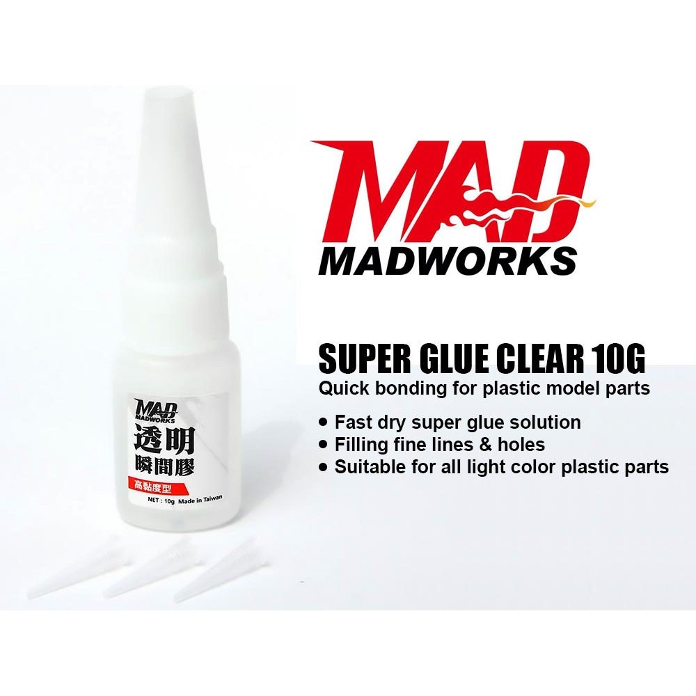 Dụng cụ keo dán mô hình Madwork SUPER GLUE CLEAR / Black (QUICK DRY) putty make seamless