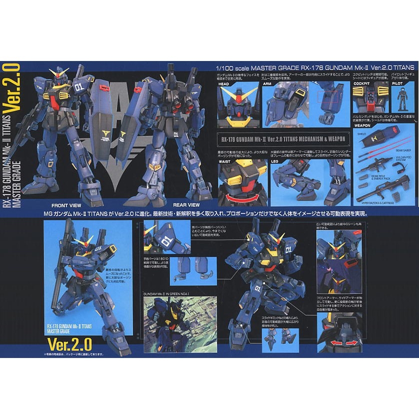 Mô hình lắp ráp MG 1/100 RX-178 GUNDAM MK-II TITANS VER 2.0 MK2 Bandai