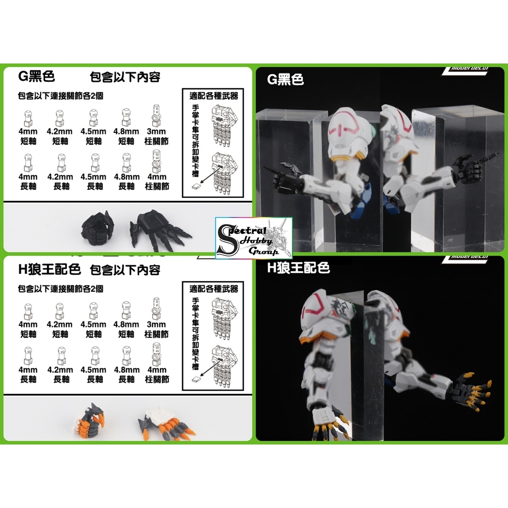 Phụ kiện đôi tay động móng vuốt 1/100 CLAWS HAND SET cho các loại gundam MG dalin model