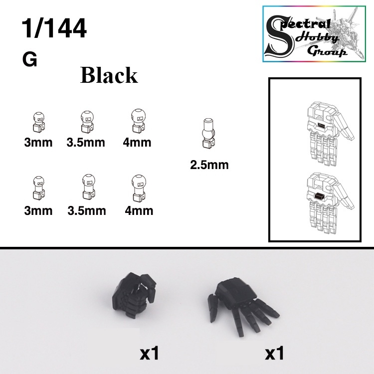Phụ kiện lắp ráp đôi tay động 1/144 HAND SET HG RG cho gundam Figure 1/10 1/12 dalin model