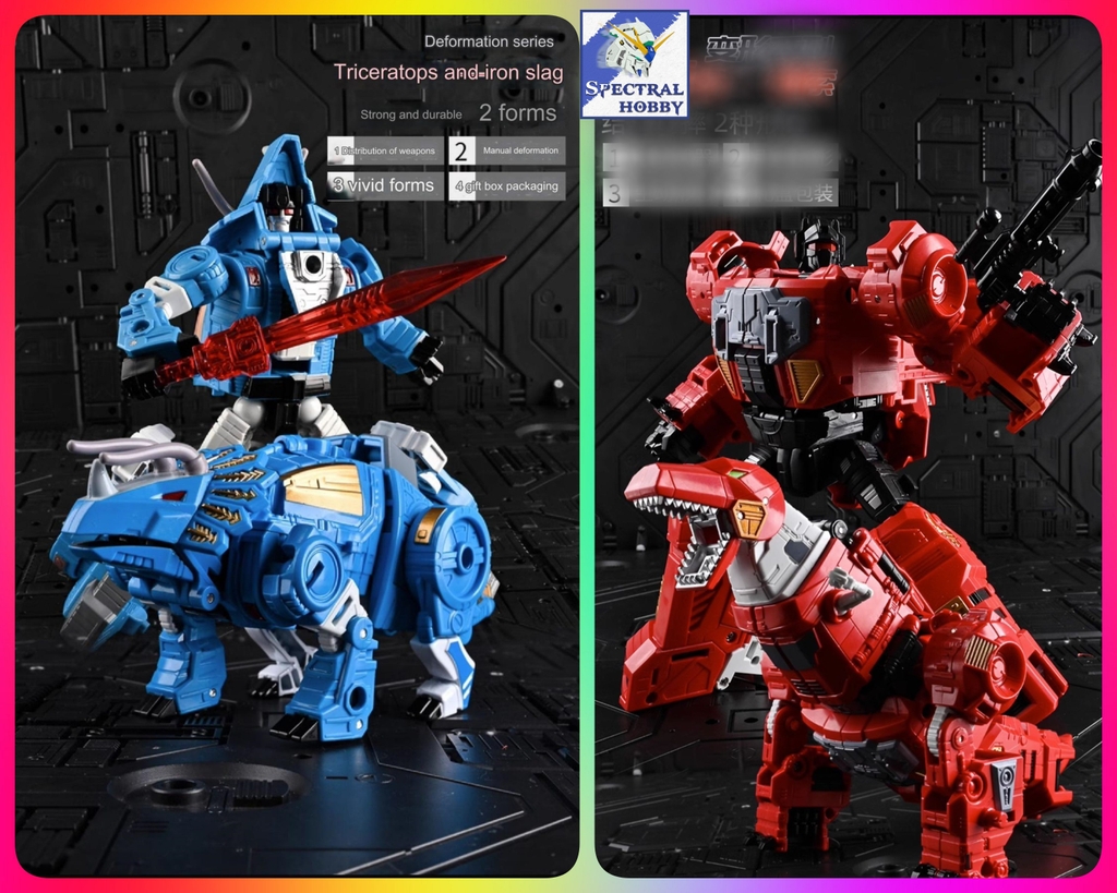 Mô hình Transformer Dinosaur King Shura TB-13A / TB-13B Metal ver Brave Dino warrior special team