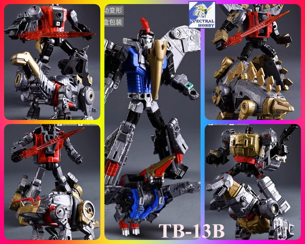 Mô hình Transformer Dinosaur King Shura TB-13A / TB-13B Metal ver Brave Dino warrior special team
