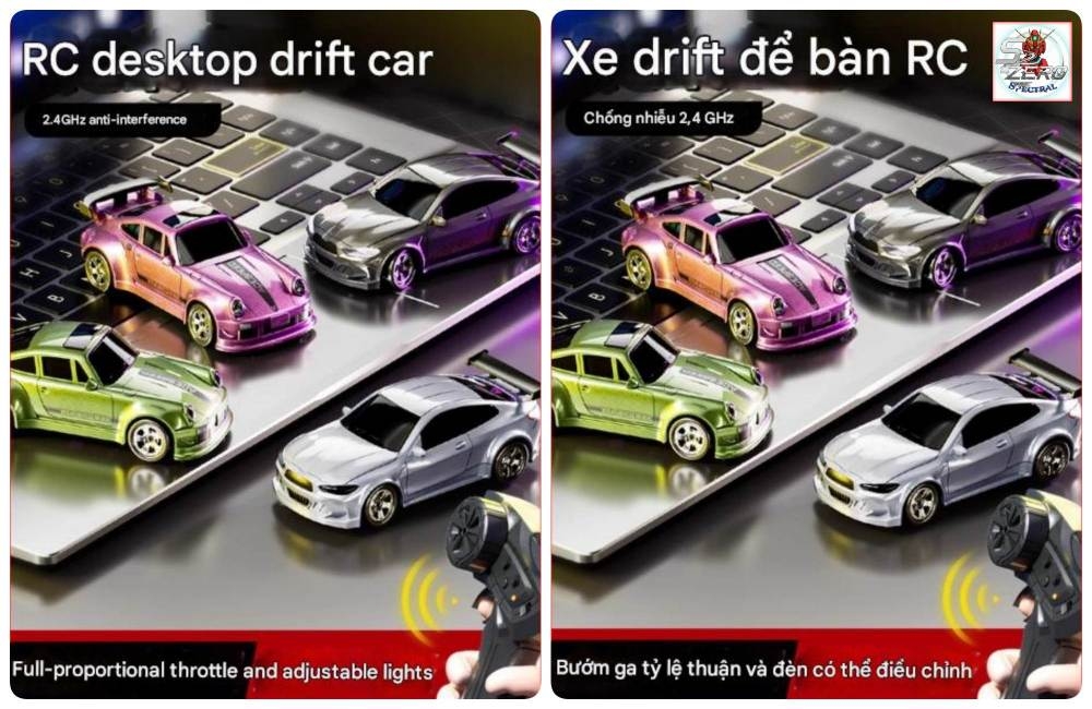 Ô tô điều khiển RC Drift Car 1:64 mini racing 2.4G 4WD - FAYEE Model