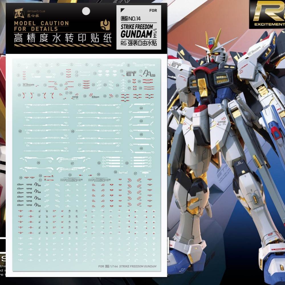 Decal nước RG Strike Freedom các loại