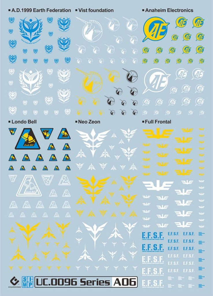 Decal nước Logo Gundam UC-0096 Universal - EVO DL