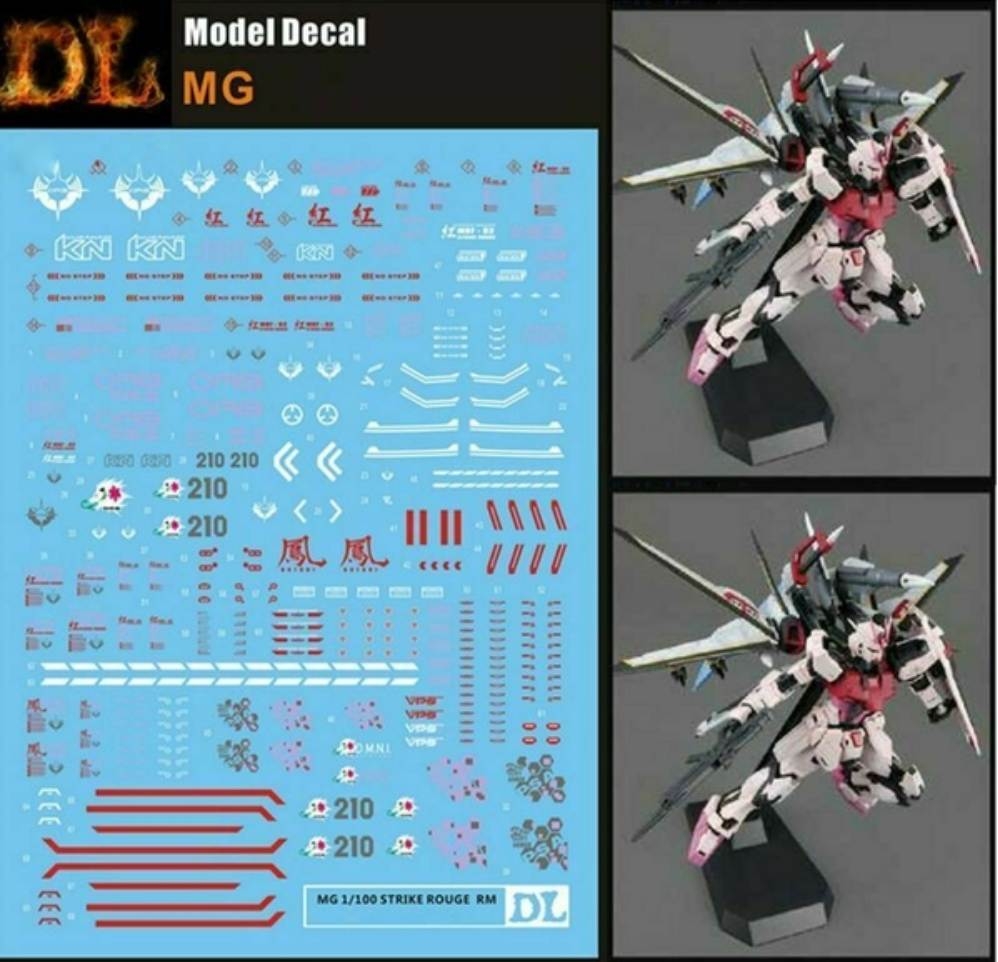 Decal nước MG/MB Strike Rouge Ootori các loại water sticker