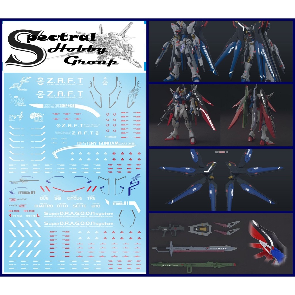 Decal nước dán mô hình HG Gundam Strike Freedom | Destiny | Heine spec2 Water sticker