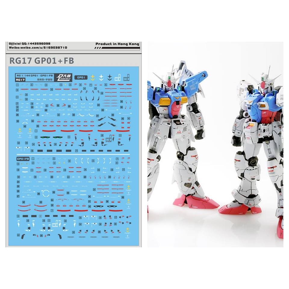 Decal nước dán mô hình gundam GP01 GP01FB GP02 GP03 RX78 PG MG RG Water sticker