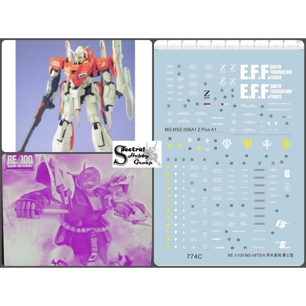 Decal nước dán mô hình Zeta PLUS A1 C1 Z3 Red ver.ka PG MG RG HG các loại Water sticker