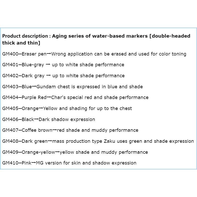 Bút Gundam Marker GM real touch marker GM400-408 - Dụng cụ mô hình