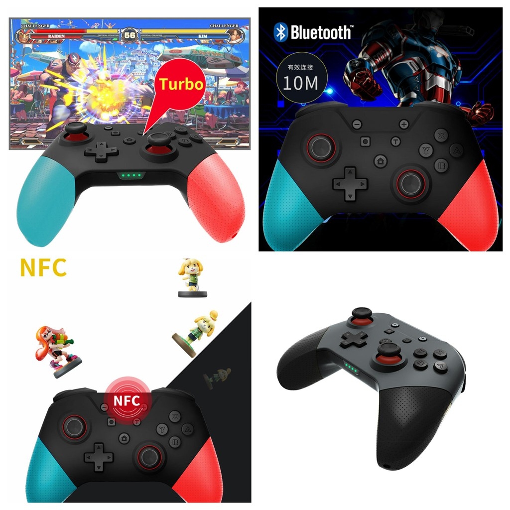 Tay cầm chơi game không dây SP5246 Pro controller wireless NFC 3D Joysticks wake up Bluetooth NS Switch PC steam
